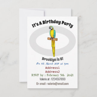 Blau-Gelb-Cartoon Einladung