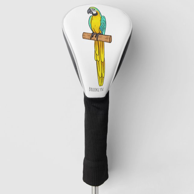 Blau-Gelb-Cartoon Golf Headcover (Vorderseite)
