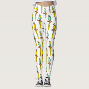 Blau-Gelb-Cartoon Leggings