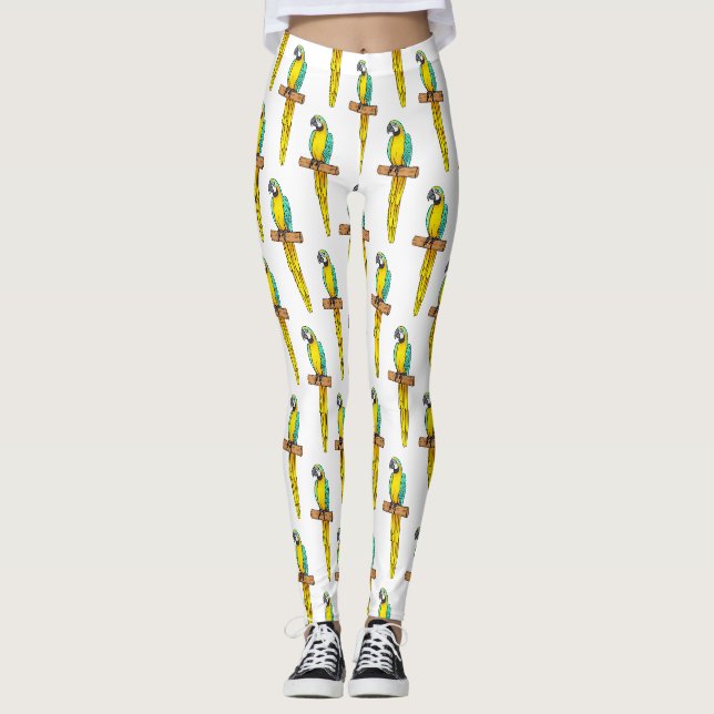 Blau-Gelb-Cartoon Leggings (Vorderseite)