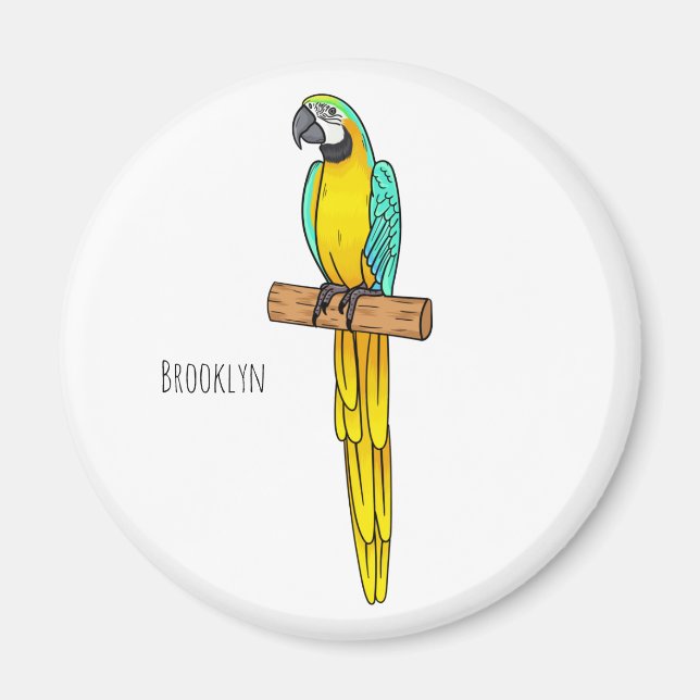 Blau-Gelb-Cartoon Magnet (Vorne)