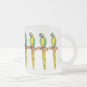 Blau-Gelb-Cartoon Mattglastasse