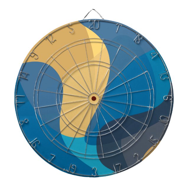 Blau, gelb, cool, trendige städtische Darstellung Dartscheibe (vorne)