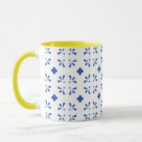 Blau, gelb, Delft Dekoration Chinoiserie Kaffee