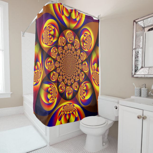 Blau, Gelb, Goldmini Duschvorhang (Beispiel)