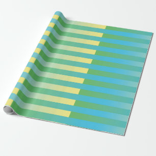 Blau Gelb Grün Gestreiftes Muster Geschenkpapier
