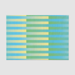 Blau Gelb Grün Gestreiftes Muster Seidenpapier
