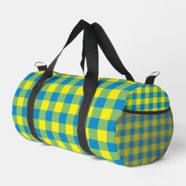 Blau gelb Grün Karomuster Klein Duffle Bag