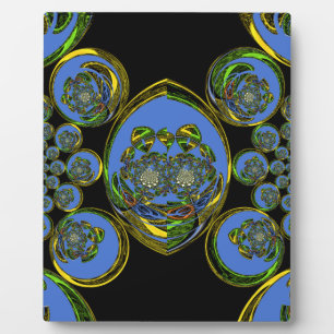 Blau-Gelb-Kaleidoskop Kunstdrucke Fotoplatte