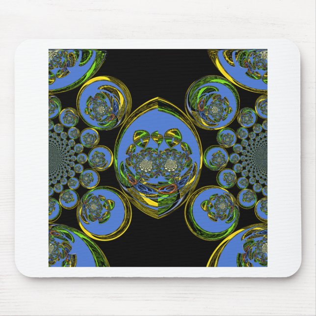 Blau-Gelb-Kaleidoskop Kunstdrucke Mousepad (Vorne)