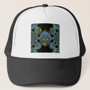 Blau-Gelb-Kaleidoskop Kunstdrucke Truckerkappe