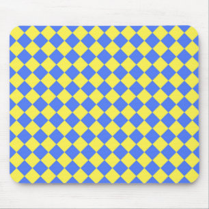 Blau Gelb Karo Diamantmuster Mousepad