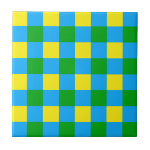 Blau-Gelb-Karo Kariertes Muster Fliese