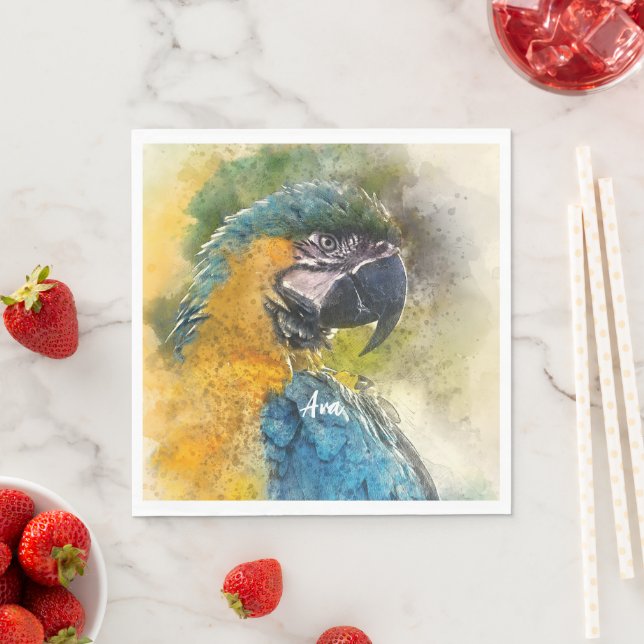 Blau-Gelb-Maca (Ara ararauna) Serviette (Beispiel)