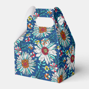 Blau-Gelb-Orange-Blume Muster Geschenkschachtel