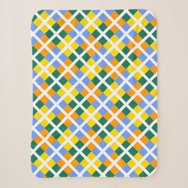 Blau-Gelb-Orange Sherpadecke (Vorderseite)