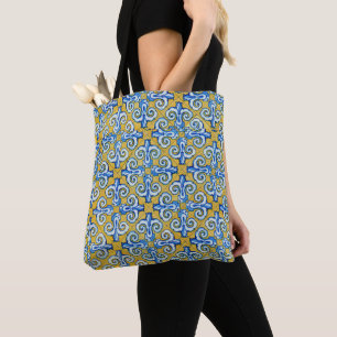 Blau/Gelb-Spanische Ziergestaltung Tasche