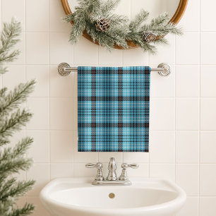 Blau Gelb Tartan Handtuch – Cozy Geschenk für Männ Badhandtuch Set