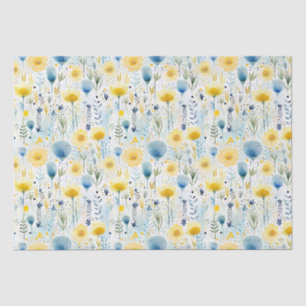 Blau-Gelb und blau-botanisch Seidenpapier