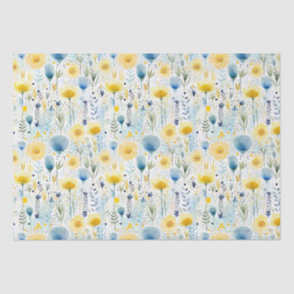 Blau-Gelb und blau-botanisch Seidenpapier
