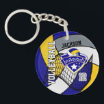 Blau, Gelb und Grau personalisieren Volleyballdesi Schlüsselanhänger<br><div class="desc">Volleyball Schlüsselanhänger. Viele Farben sind verfügbar... Wenn Sie Ihre Farbe nicht finden können, kontaktieren Sie mich bitte, um zu helfen. ⭐ Dieses Produkt ist zu 100% benutzerdefinierbar. Grafiken und/oder Text können hinzugefügt, gelöscht, verschoben, verändert, verändert, gedreht usw... 99% meiner Designs in meinem Geschäft sind in Schichten gemacht. Damit können Sie...</div>
