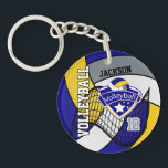 Blau, Gelb und Grau personalisieren Volleyballdesi Schlüsselanhänger<br><div class="desc">Volleyball Schlüsselanhänger. Viele Farben sind verfügbar... Wenn Sie Ihre Farbe nicht finden können, kontaktieren Sie mich bitte, um zu helfen. ⭐ Dieses Produkt ist zu 100% benutzerdefinierbar. Grafiken und/oder Text können hinzugefügt, gelöscht, verschoben, verändert, verändert, gedreht usw... 99% meiner Designs in meinem Geschäft sind in Schichten gemacht. Damit können Sie...</div>