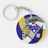 Blau, Gelb und Grau personalisieren Volleyballdesi