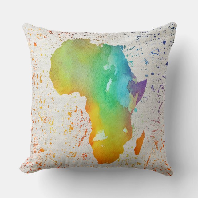 Blau, Gelb und Grün: Afrika Kissen (Vorderseite)