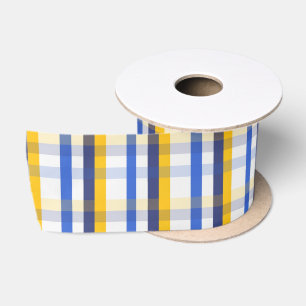 Blau, Gelb und Weiß Satinband