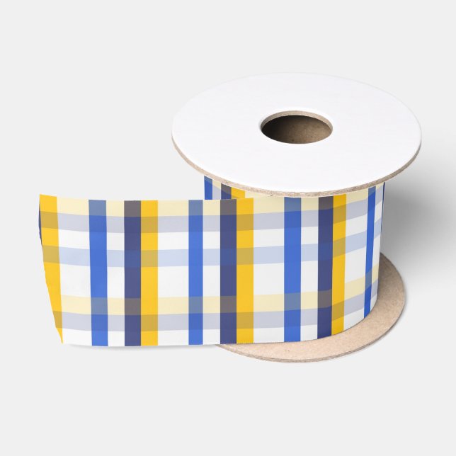 Blau, Gelb und Weiß Satinband (Spule)