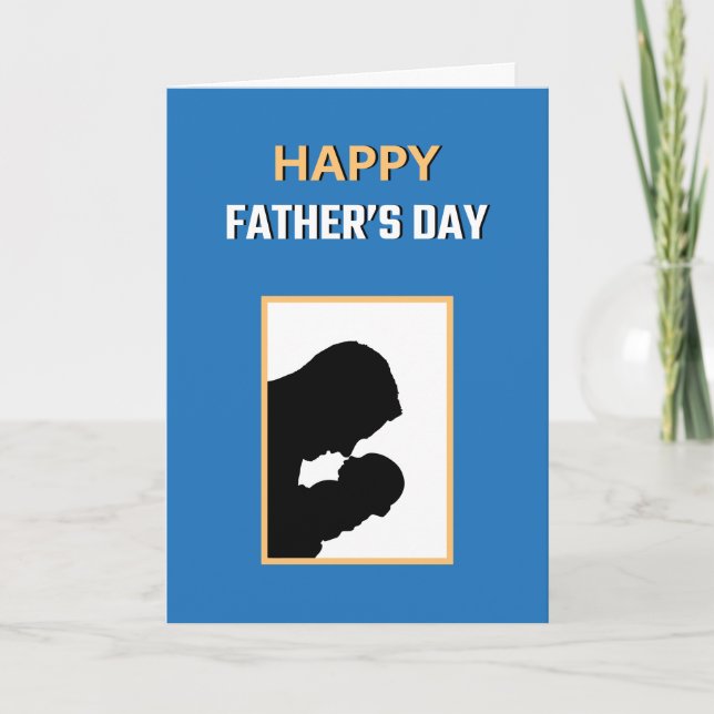 Blau-gelb Weißer Bester Vater je glücklicher Vater Karte (Vorderseite)