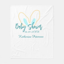 Blau gelbe Babyparty Name Datum Tier Ohr süß