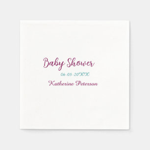 Blau gelbe Babyparty Name Datum Tier Ohr süß Serviette