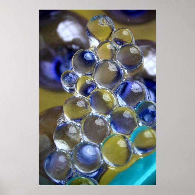 Blau-Gelbe Blasen Poster (Vorne)