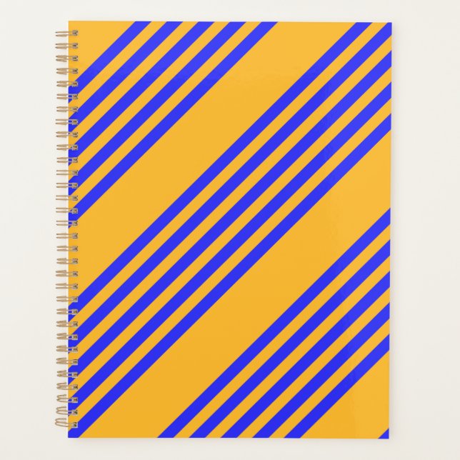 Blau-gelbe Fünf-Streifen-Muster Planer (Vorderseite)