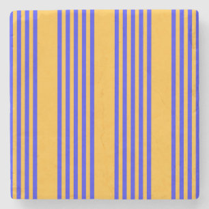 Blau-gelbe Fünf-Streifen-Muster Steinuntersetzer