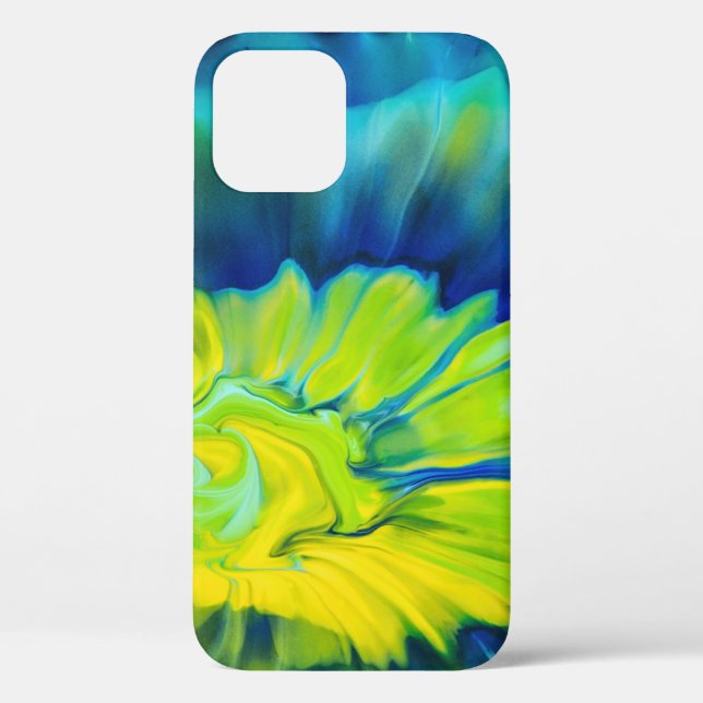 Blau-Gelbe Gefärbte Krawatte Case-Mate iPhone Hülle (Rückseite)