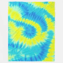 Blau-Gelbe Gefärbte Krawatte Fleecedecke