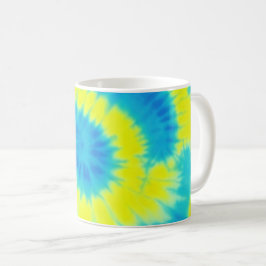 Blau-Gelbe Gefärbte Krawatte Kaffeetasse