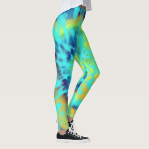 Blau-Gelbe Krawatte Leggings