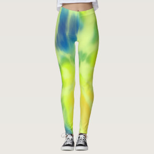 Blau-Gelbe Krawatte Leggings