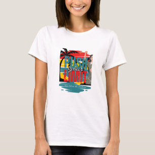 blau-gelbe Retromotivation T-Shirt