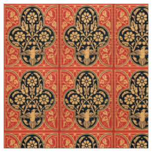 BLAU GELBE ROTE DAMASK-BLUME MIT DOVE STOFF