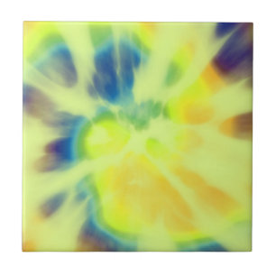 blau gelbe und grüne Tie-Dye Fliese