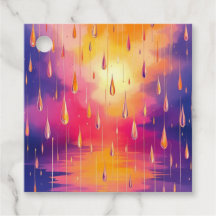 Blau-Gelbe Wasserfarbe Raindrops farbenfroh