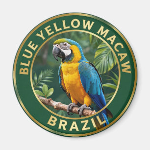 🦜 Blau-Gelber Ara Brasilien Tropischer Vogel Magnet