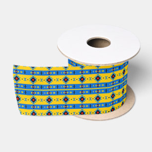 Blau-gelber Stamm Satinband