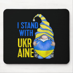 Blau Gelber Ukraine-Garten-Gnom Ukrainische Flagge Mousepad