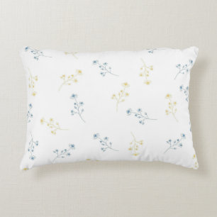 Blau Gelbes Wildblumenmuster Dekokissen