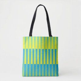 Blau-Gelbgrün gestreiftes Muster Tasche